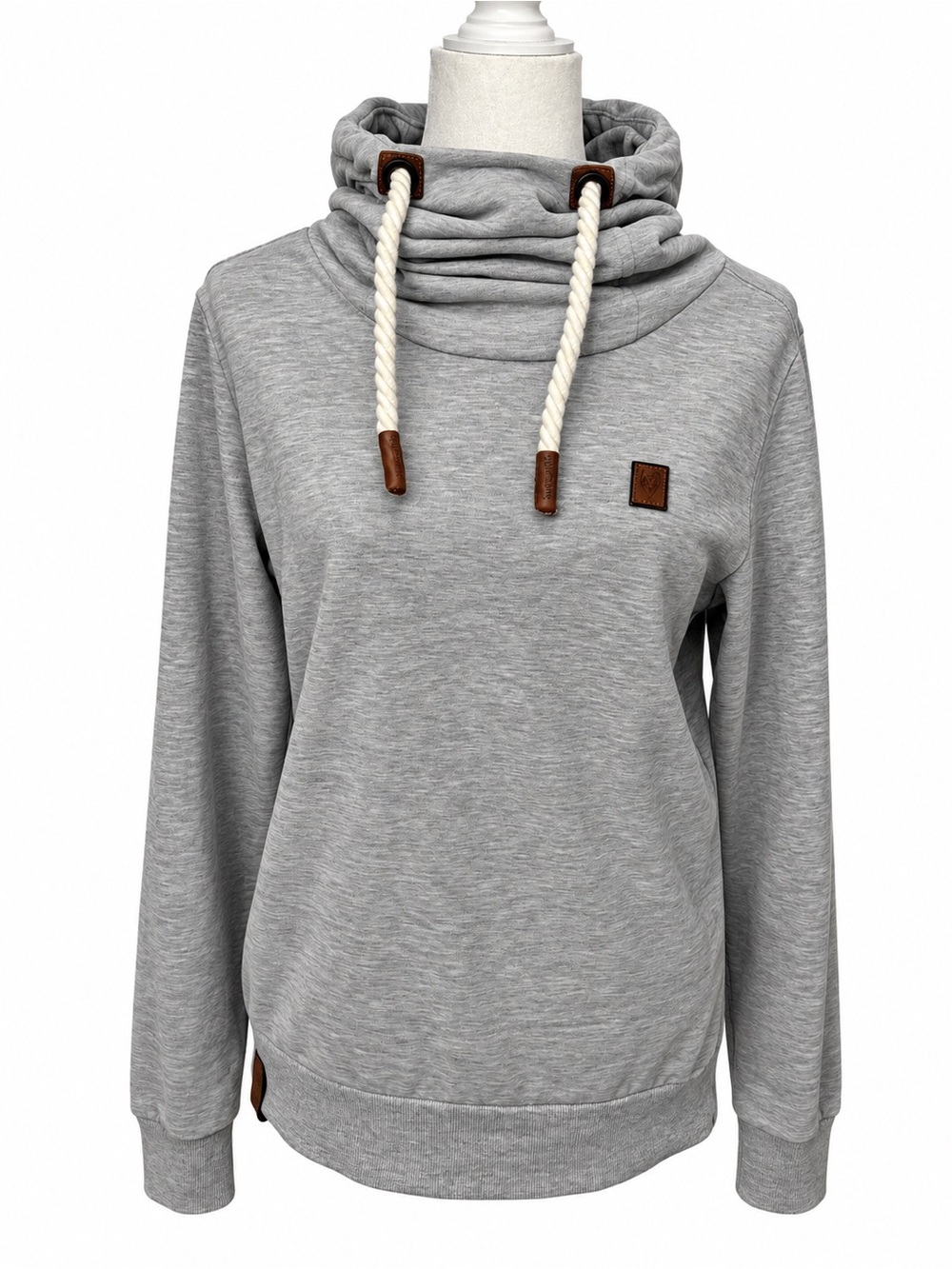 Naketano Gray Cowl Neck Hoodie Pullover Sweatshirt Women’s Size L
